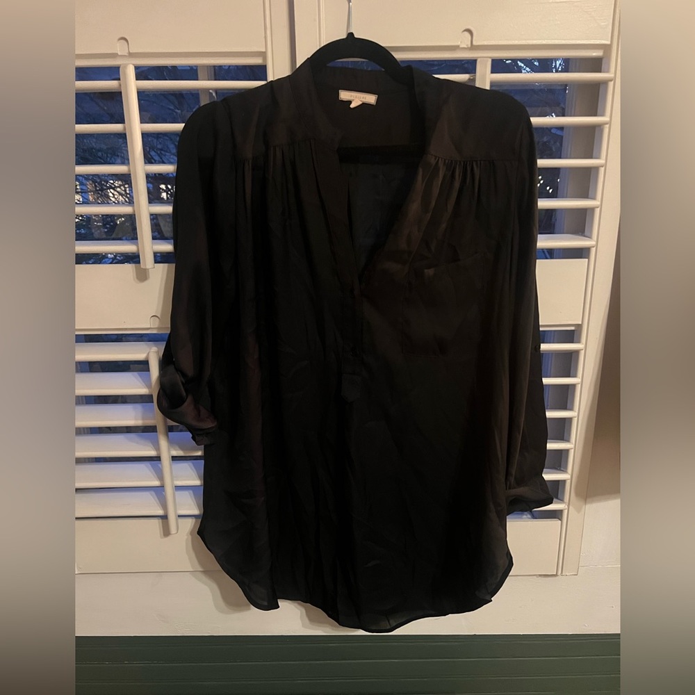 Pleione Black Silky Tunic
